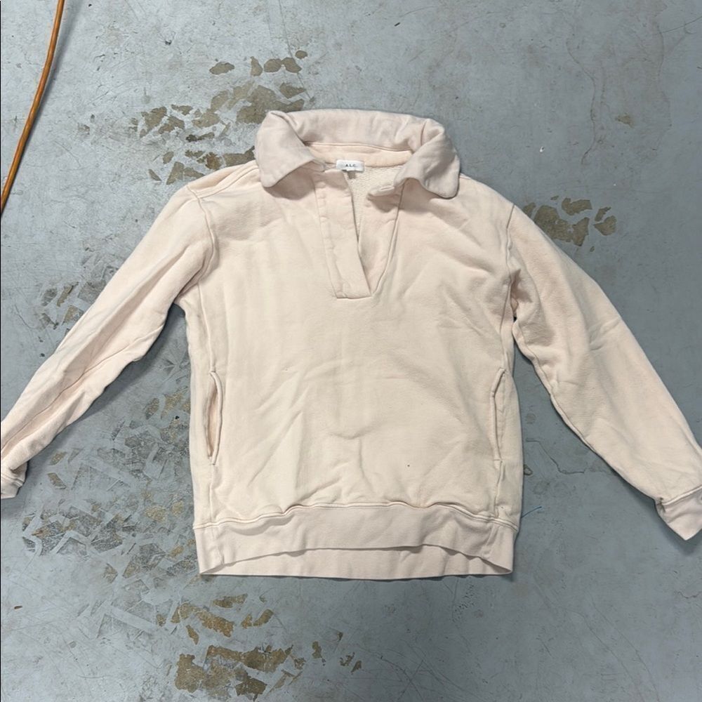 A.L.C. Cream Textured Sweatshirt - Pullover Long Sleeve - Like New - Size Medium